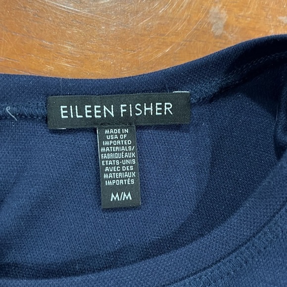 Eileen Fisher navy blue midi length tank dress size Medium - Picture 6 of 12